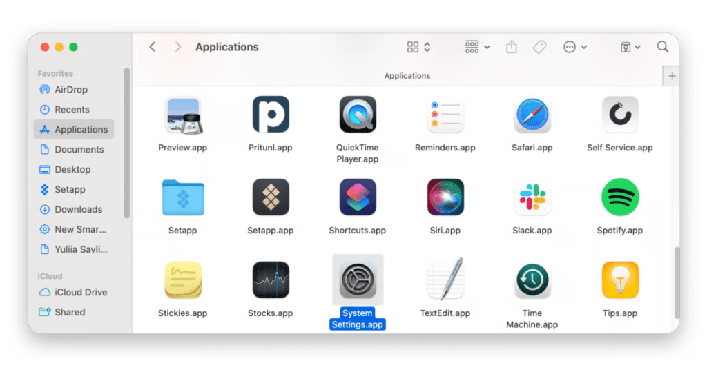 macOS System Settings menu showing where to click for a factory reset tutorial step.