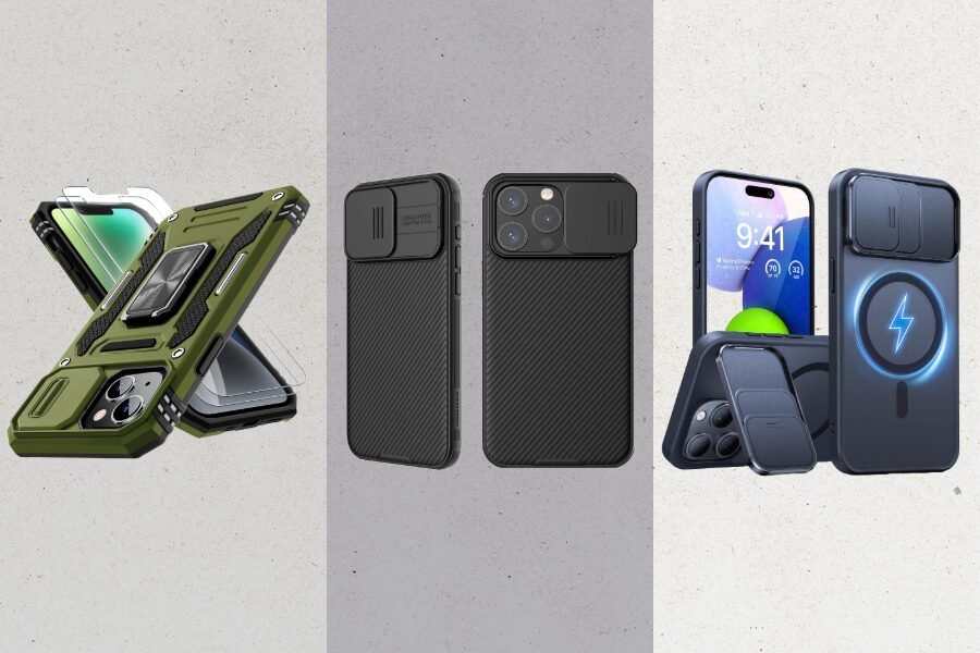 protective phone cover with raised edges for camera safety