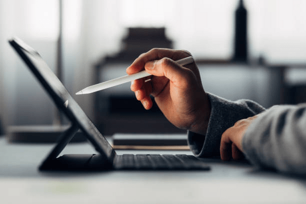 Using a stylus on a Surface Pro 9 for digital design and note taking