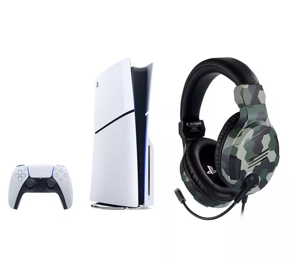 SONY PlayStation 5 (Model Group, Slim) & Big Ben Wired Gaming Headset (Camo) Bundle
